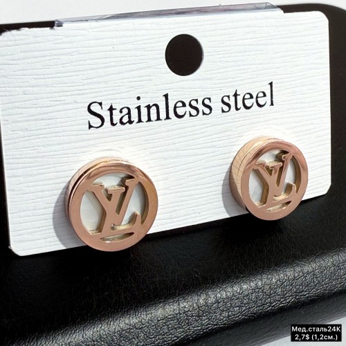 Сережки мед.сталь24К 10500 Застібка «цвяшки» (1,2см.)